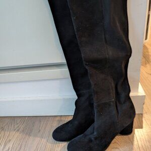 Stuart Weitzman Black Suede Knee high Boots